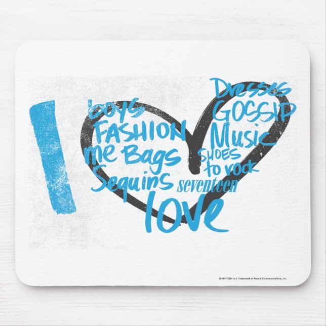 I Heart Graffiti Aqua Mouse Mat (Front)