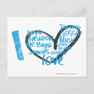I Heart Graffiti Aqua Postcard