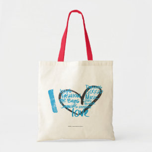 I Heart Graffiti Aqua Tote Bag