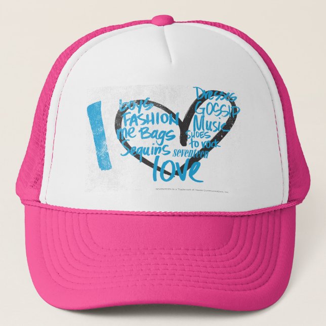I Heart Graffiti Aqua Trucker Hat (Front)