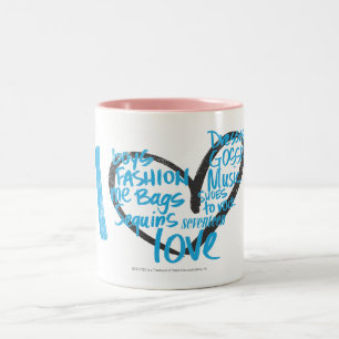 I Heart Graffiti Aqua Two-Tone Coffee Mug