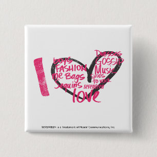 I Heart Graffiti Magenta 15 Cm Square Badge