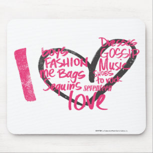 I Heart Graffiti Magenta Mouse Mat
