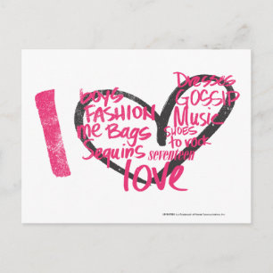I Heart Graffiti Magenta Postcard