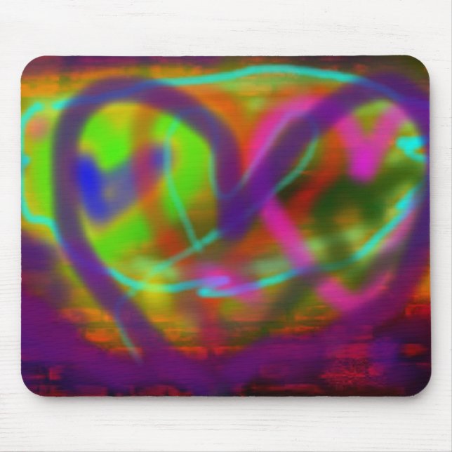I Heart  Graffiti Mouse Mat (Front)