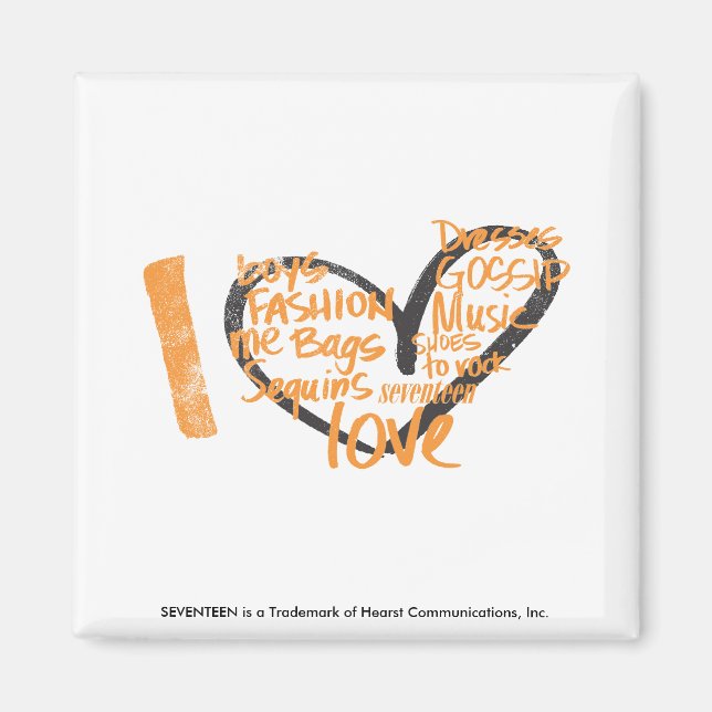 I Heart Graffiti Orange Magnet (Front)