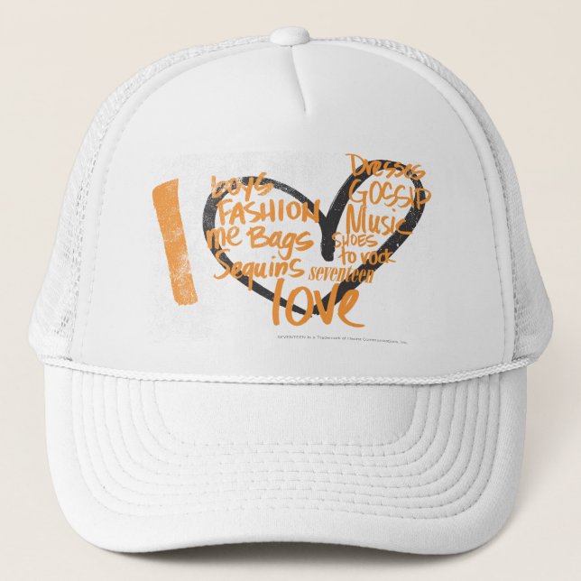 I Heart Graffiti Orange Trucker Hat (Front)