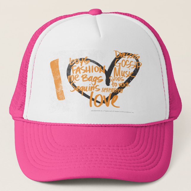 I Heart Graffiti Orange Trucker Hat (Front)