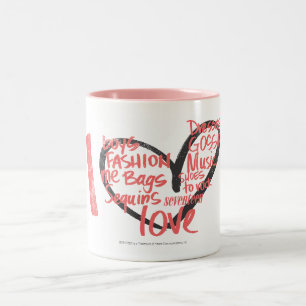 I Heart Graffiti Pink Two-Tone Coffee Mug