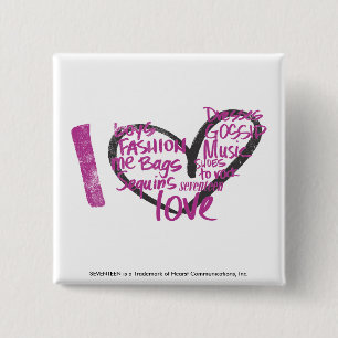 I Heart Graffiti Purple 15 Cm Square Badge