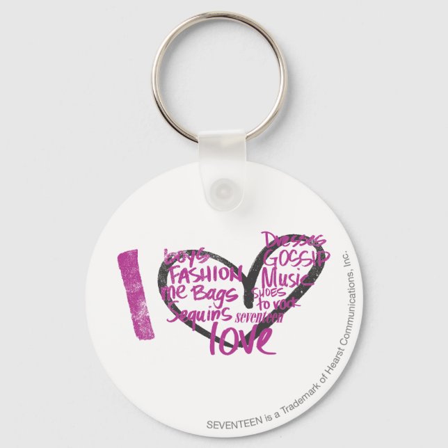 I Heart Graffiti Purple Key Ring (Front)