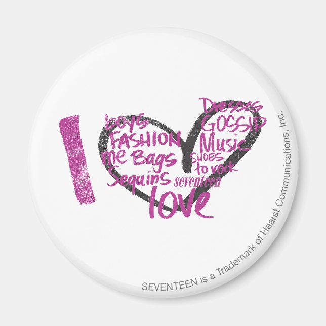 I Heart Graffiti Purple Magnet (Front)