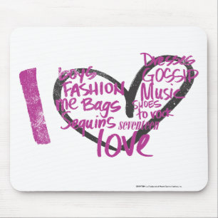 I Heart Graffiti Purple Mouse Mat