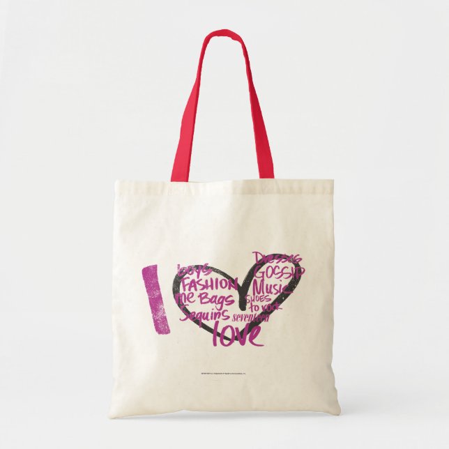 I Heart Graffiti Purple Tote Bag (Front)