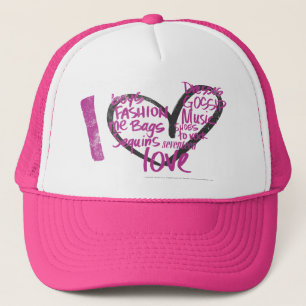 I Heart Graffiti Purple Trucker Hat
