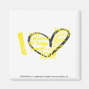 I Heart Graffiti Yellow Magnet