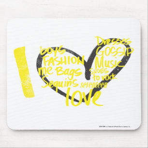 I Heart Graffiti Yellow Mouse Mat