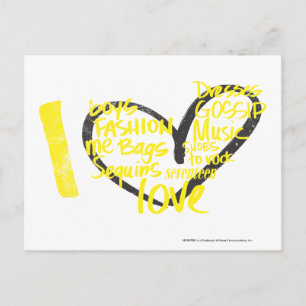 I Heart Graffiti Yellow Postcard