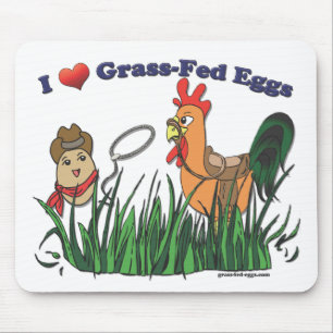 I Heart Grass-Fed Eggs Mouse Mat