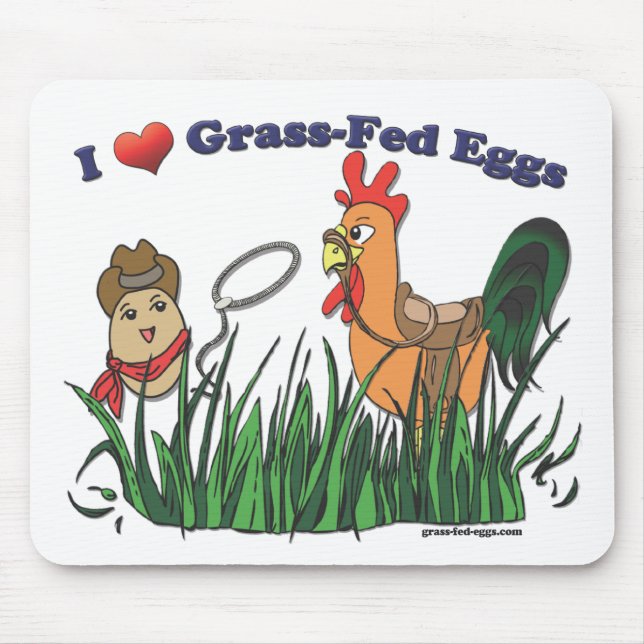 I Heart Grass-Fed Eggs Mouse Mat (Front)