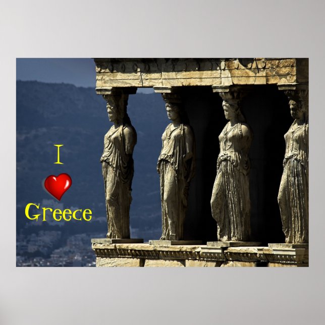 I heart Greece poster print / canvas (Front)