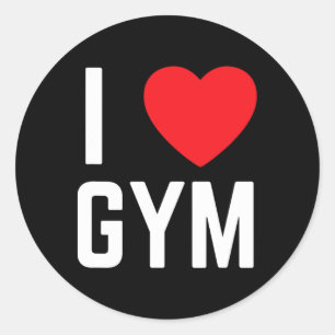 I Heart Gym I Love Gym Fitness Workout Exercise Classic Round Sticker