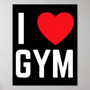 I Heart Gym I Love Gym Fitness Workout Exercise  Poster