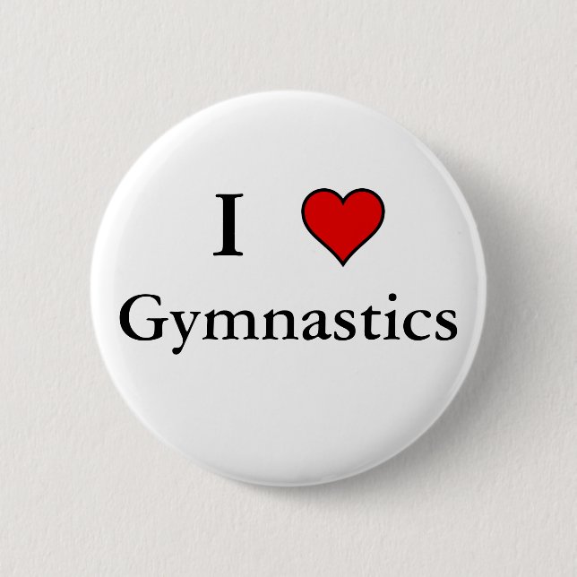 I Heart Gymnastics 6 Cm Round Badge (Front)