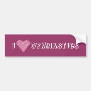 I Heart Gymnastics Bumper Sticker
