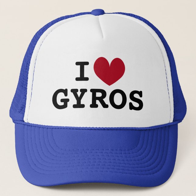 I heart Gyros Greek food lover trucker hat (Front)