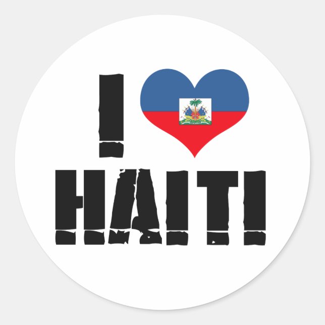 I HEART HAITI CLASSIC ROUND STICKER (Front)