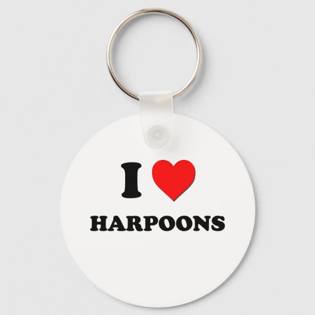 I Heart Harpoons Key Ring (Front)