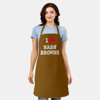 I heart hash browns ❤ Funny brown kitchen apron