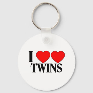 I Heart Heart Twins Key Ring