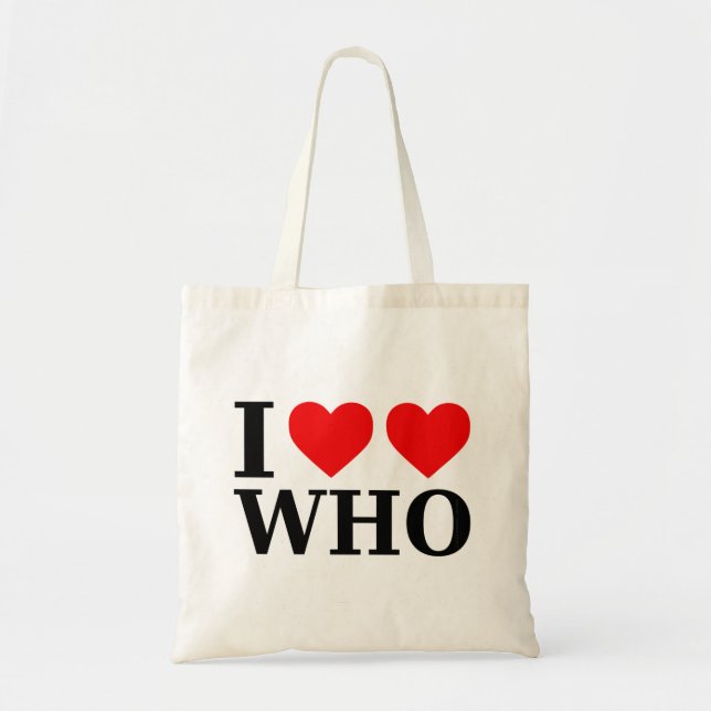 I heart-heart Who / I love Who Tote Bag (Front)