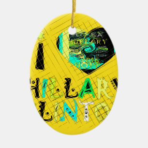 I Heart Hillary Clinton: Graffiti Expression Art Ceramic Tree Decoration