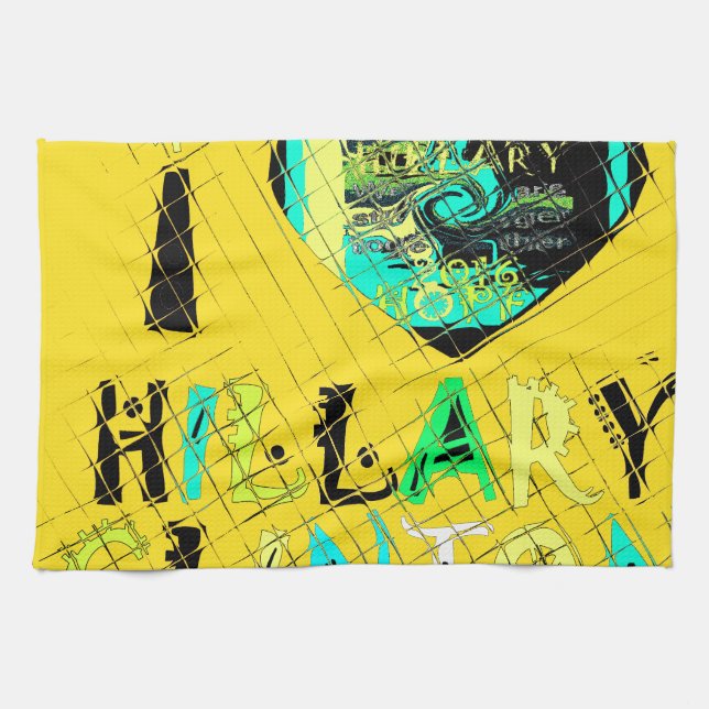 I Heart Hillary Clinton: Graffiti Expression Art Tea Towel (Horizontal)