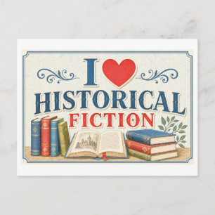 "I [Heart] Historical Fiction" Postcard