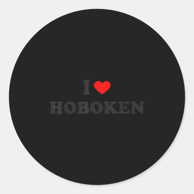 I Heart Hoboken New Jersey  Classic Round Sticker (Front)