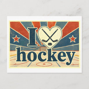 "I [Heart] Hockey" Postcard