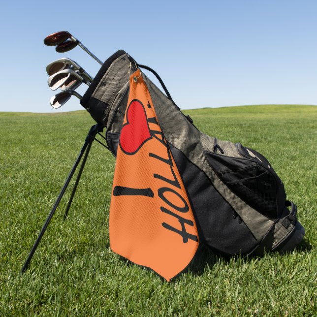 I Heart Holland bk on or gtcnt Golf Towel (Green)