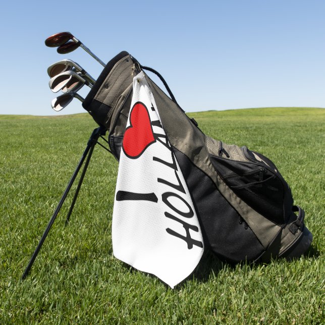 I Heart Holland bk on wt gtcnt Golf Towel (Green)