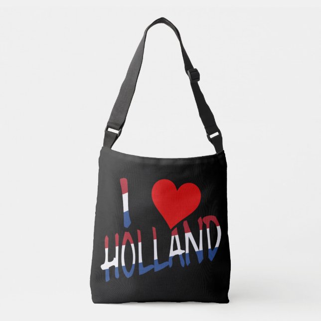I Heart Holland overlay on bk cbbcnt Crossbody Bag (Front)