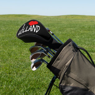 I Heart Holland wt on bk dccnt Golf Head Cover
