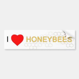 I Heart Honeybees bumper sticker