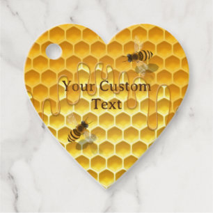 I Heart Honeybees Honeycomb Custom Favour Tags