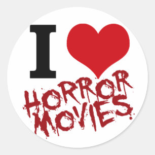 I Heart Horror Movies Classic Round Sticker