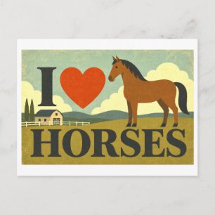 "I [Heart] Horses" Postcard
