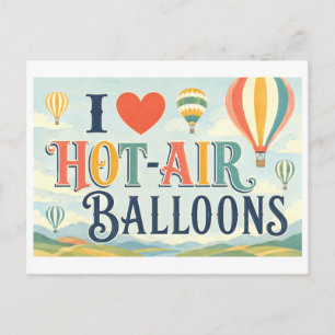 "I [Heart] Hot-Air Balloons" Postcard