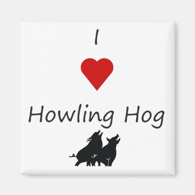 I Heart Howling Hog Barbecue Fridge Magnet (Front)